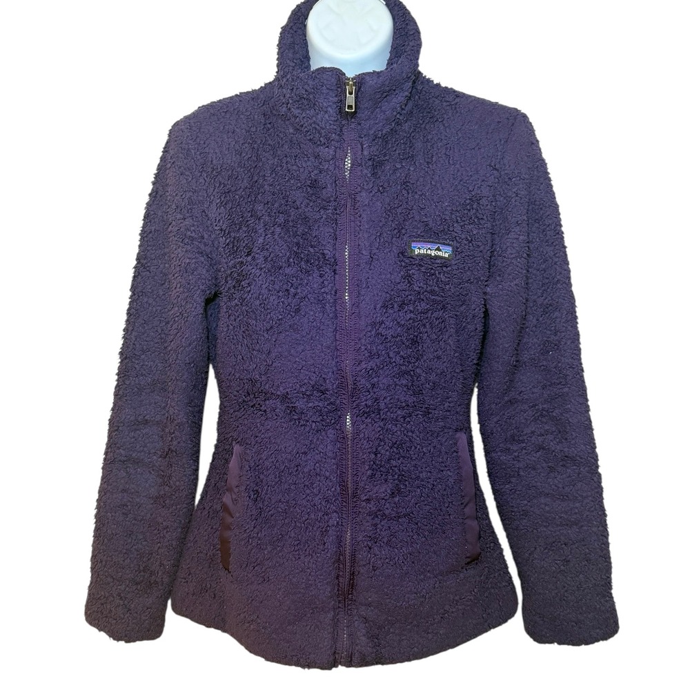 Patagonia Womens XS Los Gatos Jacket Purple Full Zip‎ Deep Pile Casual Outerwear
